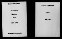Bussy-Lettrée. Naissances, mariages, décès 1893-1902