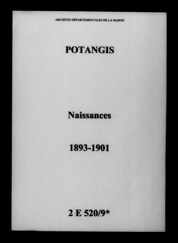 Potangis. Naissances 1893-1901