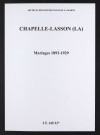 Chapelle-Lasson (La). Mariages 1893-1929