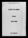 Loisy-en-Brie. Décès 1824-1860