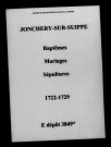 Jonchery-sur-Suippe. Baptêmes, mariages, sépultures 1722-1729