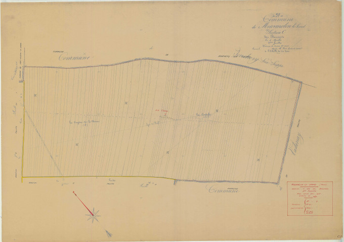Mourmelon-le-Grand (51388). Section C2 échelle 1/2000, plan mis à jour pour 1935, plan non régulier (papier)