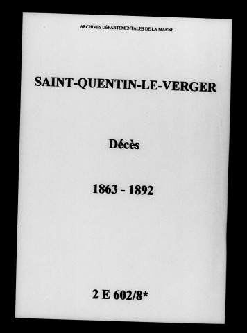 Saint-Quentin-le-Verger. Décès 1863-1892