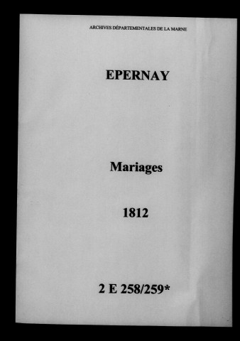 Épernay. Mariages 1812