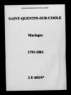 Saint-Quentin-sur-Coole. Mariages 1793-1861