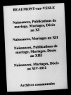 Beaumont-sur-Vesle. Naissances, publications de mariage, mariages, décès an XI-1812