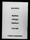 Bagneux. Baptêmes, mariages, sépultures 1674-1682