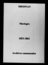 Drosnay. Mariages 1853-1862