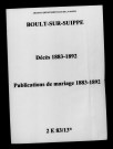 Boult-sur-Suippe. Décès, publications de mariage 1883-1892