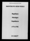 Montigny-sur-Vesle. Baptêmes, mariages, sépultures 1771-1792