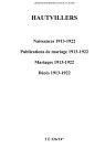 Hautvillers. Naissances, publications de mariage, mariages, décès 1913-1922