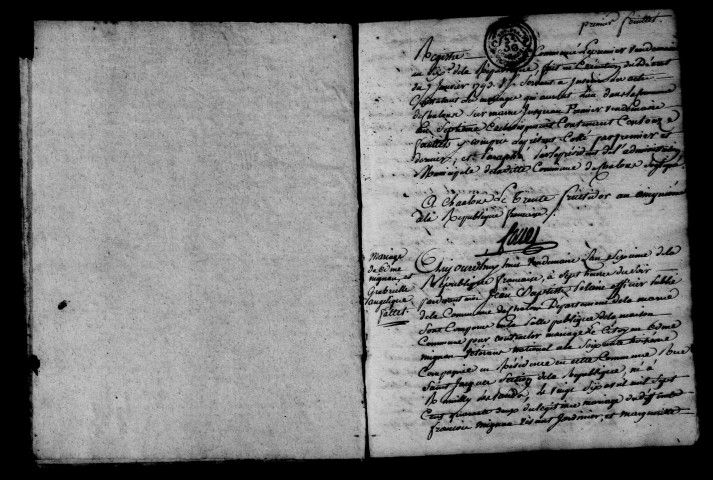 Châlons-sur-Marne. Mariages an VI