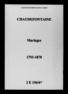 Chaudefontaine. Mariages 1793-1870