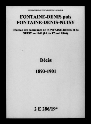 Fontaine-Denis-Nuisy. Décès 1893-1901