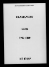 Clamanges. Décès 1793-1860