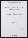Communes d'Aigny à Louvercy de l'arrondissement de Châlons. Décès 1917
