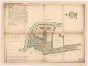 Plan et arpentage des bornements des prez de la Burie sur la rivière de Vesle appartenant à l'Hôtel-Dieu de Reims (1740), Hazart
