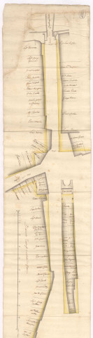 RN 31. Plan d'alignement de la traverse de Fisme, 1770.