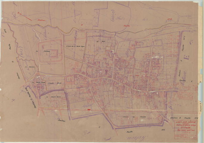 Loisy-sur-Marne (51328). Section D3 échelle 1/1250, plan mis à jour pour 1947, plan non régulier (papier)