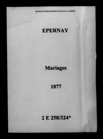 Épernay. Mariages 1877