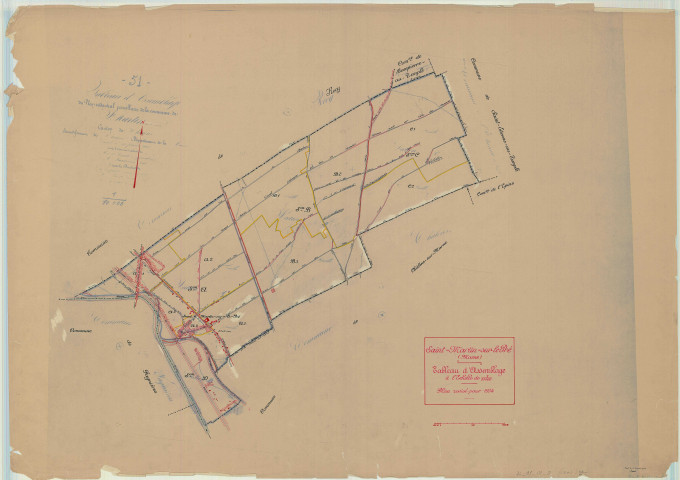 Saint-Martin-sur-le-Pré (51504). Tableau d'assemblage 2 échelle 1/10000, plan mis à jour pour 1934, plan non régulier (papier)