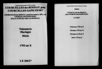 Courcelles-lès-Rosnay. Naissances, mariages, décès 1793-an X