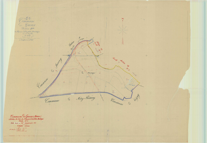 Gueux (51282). Section D3 échelle 1/2000, plan mis à jour pour 1959, plan non régulier (papier).