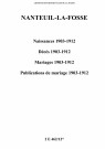 Nanteuil-la-Fosse. Naissances, décès, mariages, publications de mariage 1903-1912