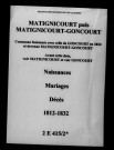 Matignicourt. Naissances, mariages, décès 1812-1832