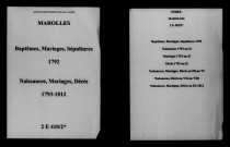 Marolles. Naissances, mariages, décès 1792-1812