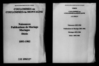 Coulommes. Coulommes-la-Montagne. Naissances, publications de mariage, mariages, décès 1893-1902