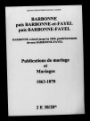 Barbonne-Fayel. Publications de mariage, mariages 1863-1870