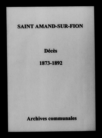 Saint-Amand. Décès 1873-1892