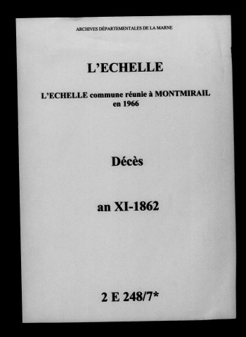 Échelle (L'). Décès an XI-1862