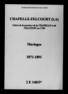 Chapelle-Felcourt (La). Mariages 1871-1891