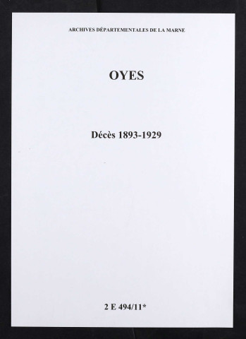 Oyes. Décès 1893-1929