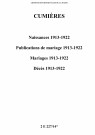 Cumières. Naissances, publications de mariage, mariages, décès 1913-1922