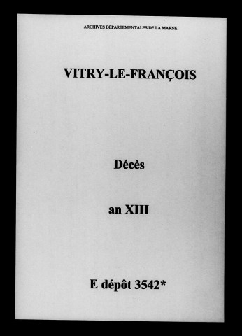 Vitry-le-François. Décès an XIII