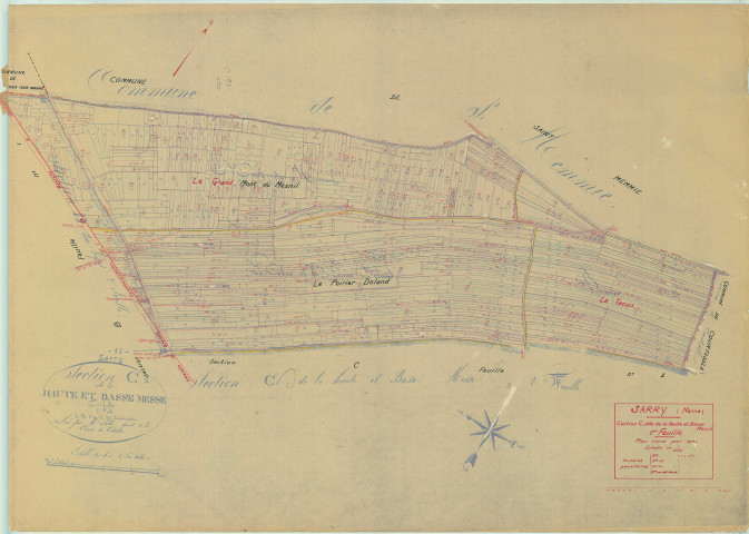 Sarry (51525). Section C1 échelle 1/2500, plan mis à jour pour 1943, plan non régulier (papier)