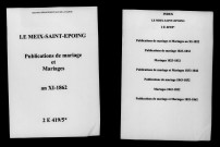 Meix-Saint-Epoing (Le). Publications de mariage, mariages an XI-1862