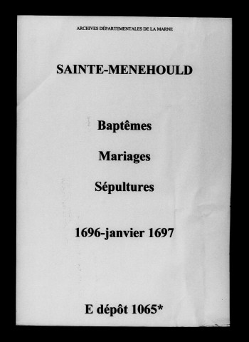 Sainte-Menehould. Baptêmes, mariages, sépultures 1696-1697