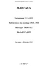Marfaux. Naissances, publications de mariage, mariages, décès 1913-1922