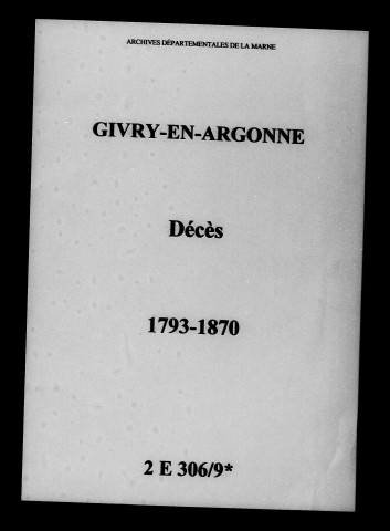 Givry-en-Argonne. Décès 1793-1870