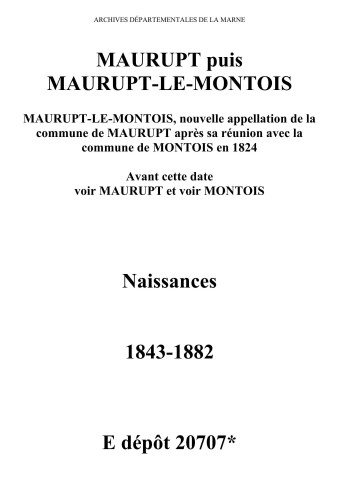 Maurupt-le-Montois. Naissances 1843-1882