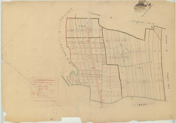 Livry-Louvercy (51326). Section 330 B4 échelle 1/2000, plan mis à jour pour 1934, plan non régulier (papier)
