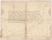 Plan et arpentage d'un prez situé à la commune de Sainte Manehould appellé le prés de la Nefle Blanche, 1748-1751.