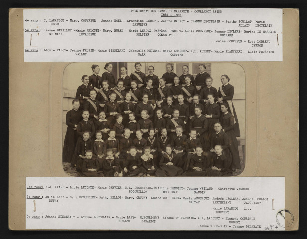 Photographie de groupe : les pensionnaires en uniforme / J. David.