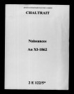 Chaltrait. Naissances an XI-1862