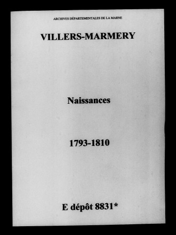 Villers-Marmery. Naissances 1793-1810