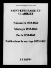 Saint-Euphraise-et-Clairizet. Naissances, mariages, décès, publications de mariage 1853-1862